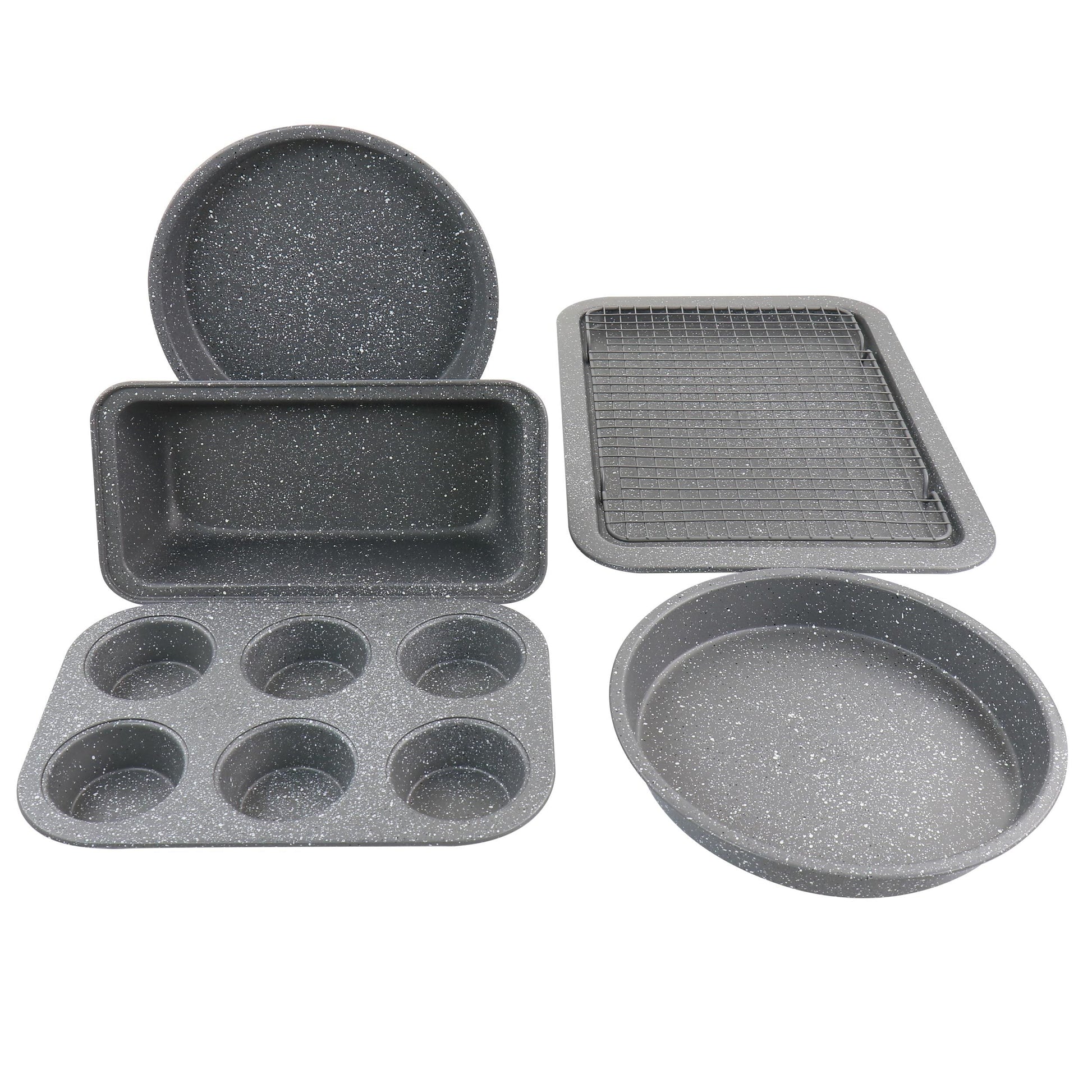 Oster 6 Piece Carbon Steel Non Stick Bakeware Set in Greystone LuxuryLifeWay Online Store
