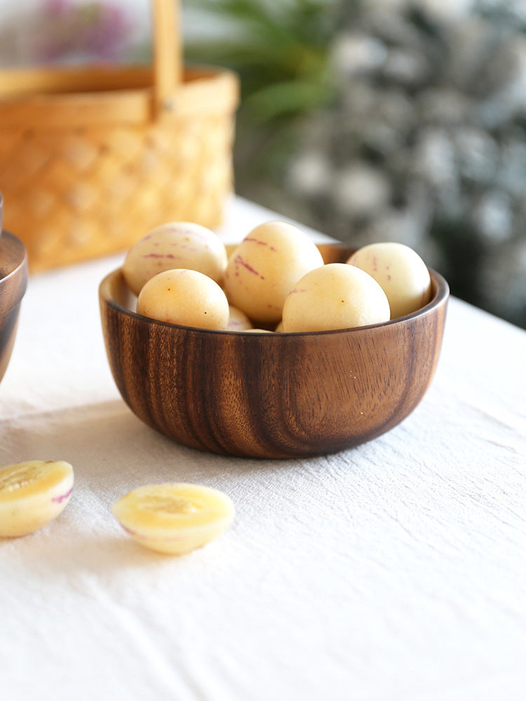 Kitchen Natural Wooden Bowl Household Fruit Bowl Salad Bowl For Home Restaurant Food Container Wooden Utensils Note The Size Hot LadyShow.Store