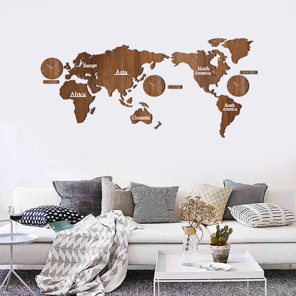 Wooden creative wall clock 3d PearlNestDecor.com