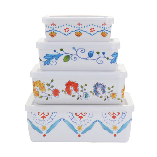 Gibson Home 8 Piece Anaya Rectangular Nesting Food Storage Set LuxuryLifeWay Online Store