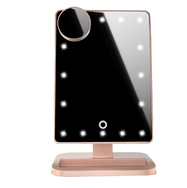 Touch Screen Makeup Mirror With 20 LED Light Bluetooth Music Speaker 10X Magnifying Mirrors Lights LadyShow.Store