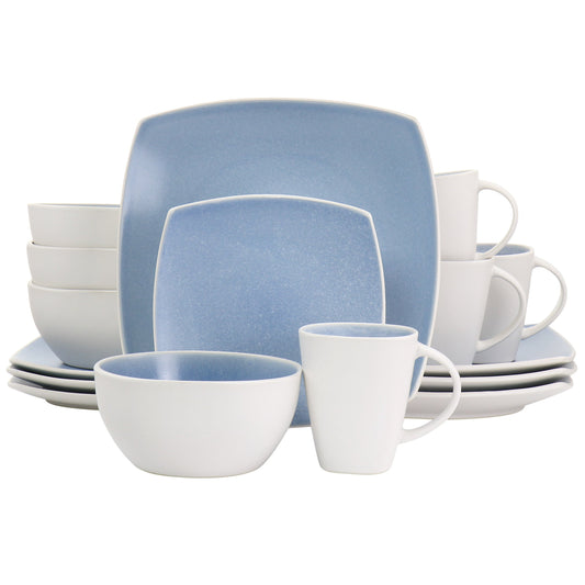 Gibson Elite 16 Piece Soho Lounge Reactive Glaze Stoneware Dinnerware Set in Light Blue LuxuryLifeWay Online Store