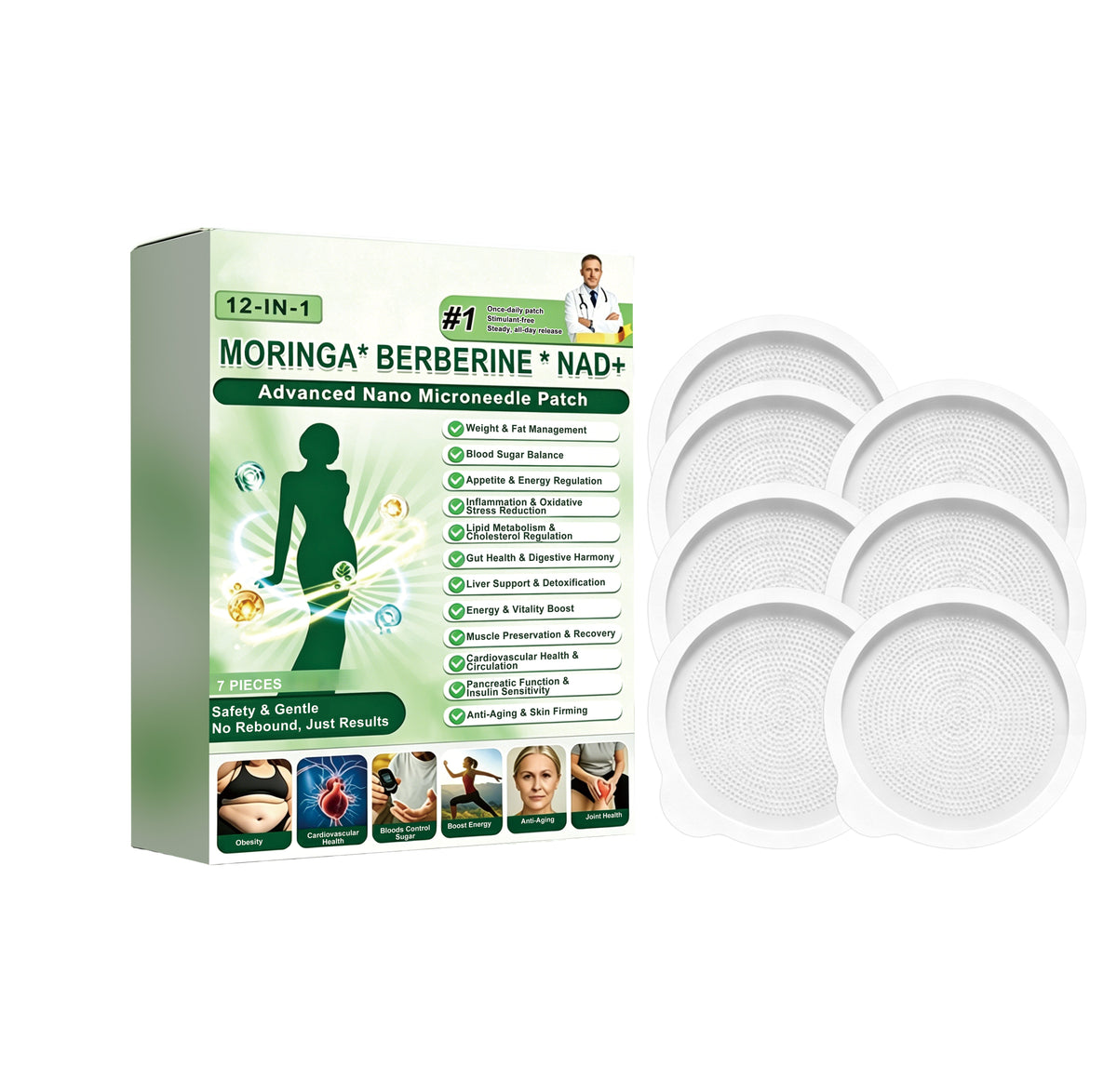 Nano Micro Needle Patch, 7 Pieces Per Box Tri Light Beauty