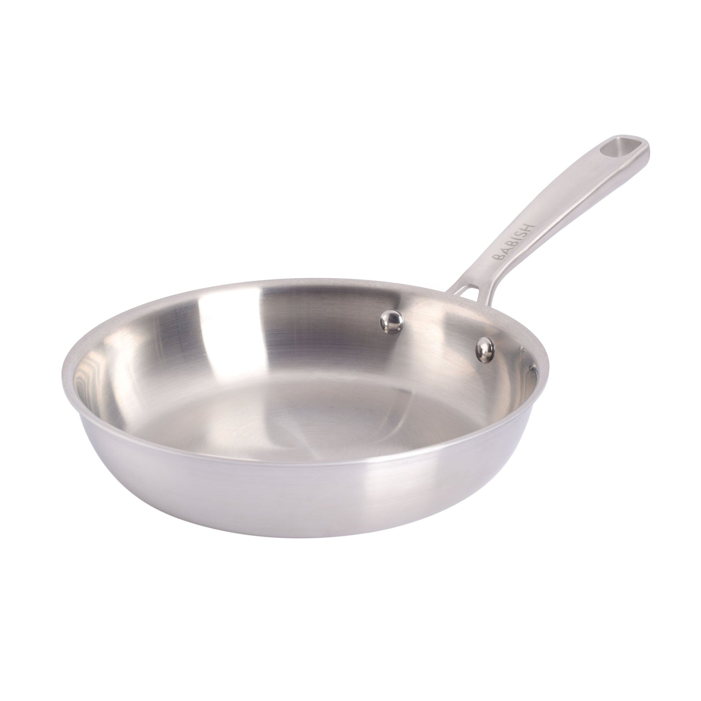 Babish 8 Inch Stainless Steel Tri-Ply Double Riveted Fry Pan in Silver LuxuryLifeWay Online Store