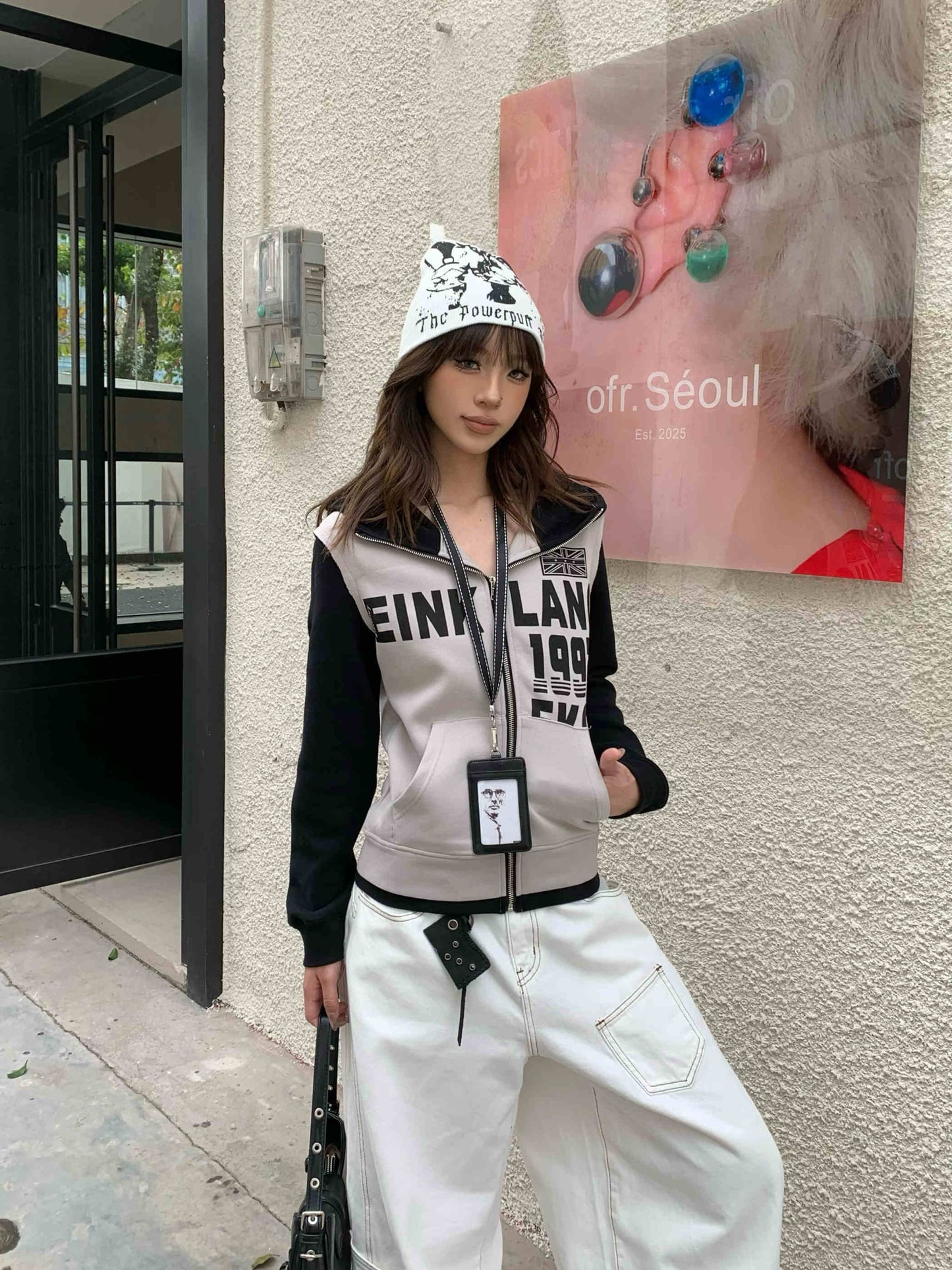 Women's Letter Printed Hoodie Thin Slim-fit Shoulder Top Best YouTube Store