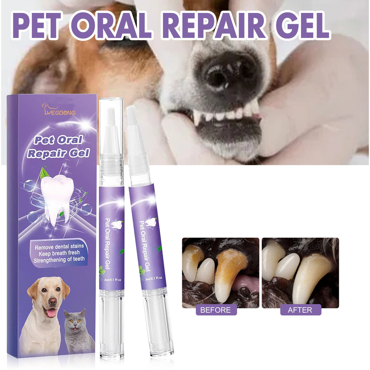 Pet Oral Repair Gel Care Cleaner Pets Fashion