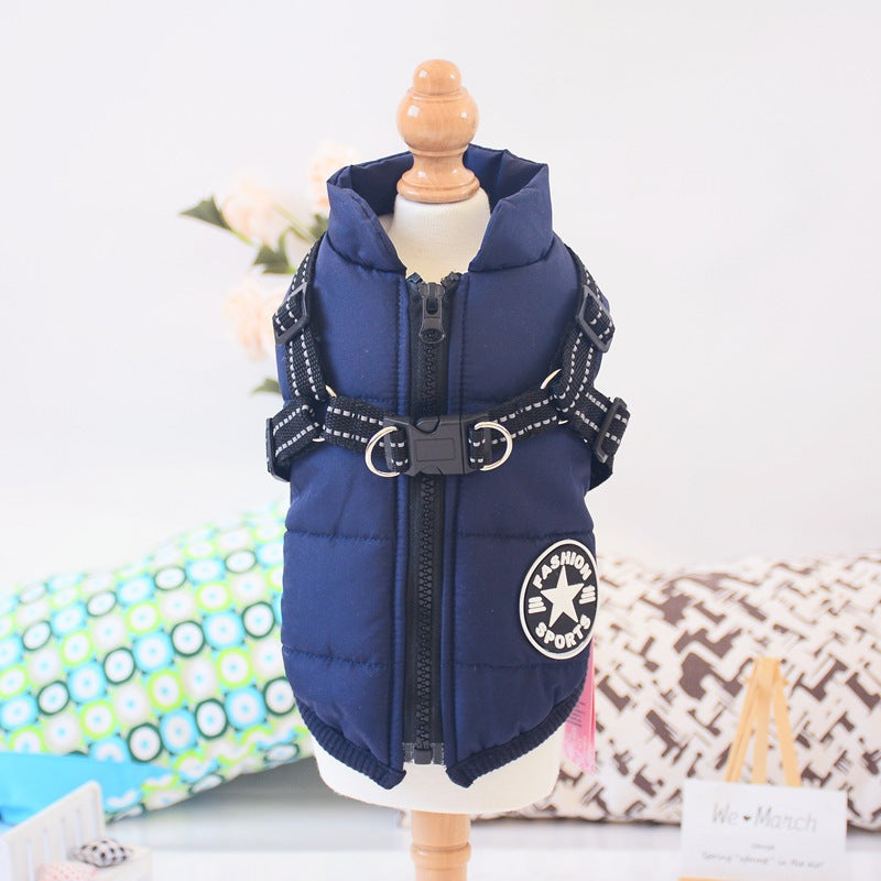 Waterproof Dog Clothes Winter Dog Coat With Harness Warm Pet Clothing Big Dog Jacket Chihuahua Labrador Coat Costume Best YouTube Store