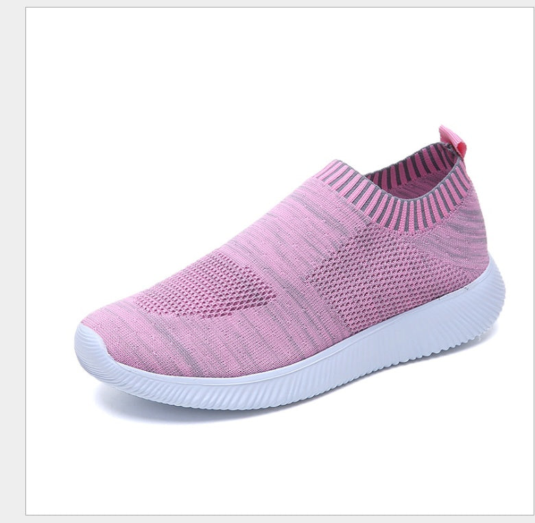 Spring new low help female flying woven mesh round head flat with single shoes deep mouth set foot comfortable flat bottom large code tide Best YouTube Store