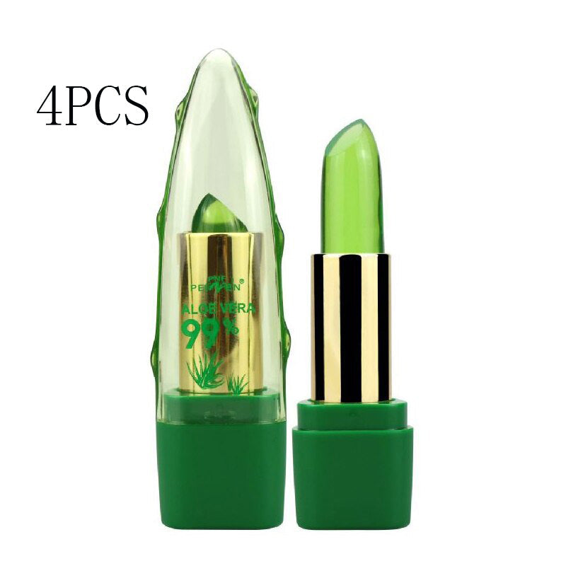 Aloe Vera Gel Color Changing Lipstick Gloss  Moisturizer Anti-drying Desalination Fine-grain Lip Blam Care LadyShow.Store