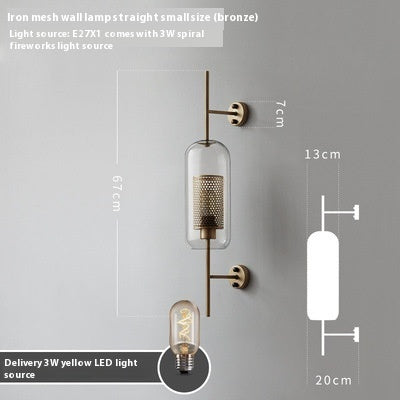 Living Room Wall Lamp Retro Creative Corridor Aisle Glass Ball Wall Lamp PearlNestDecor.com