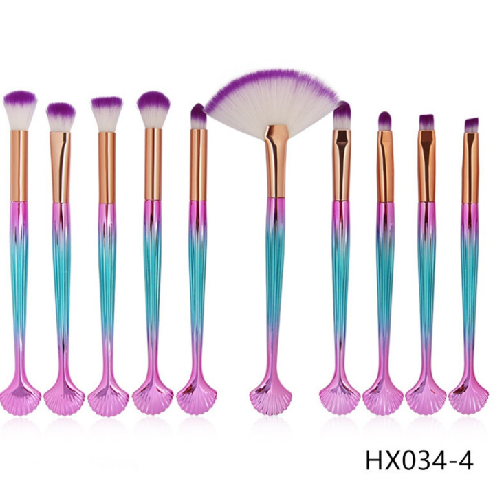 The Shell Makeup Brush Set - Purple bristles CJD2