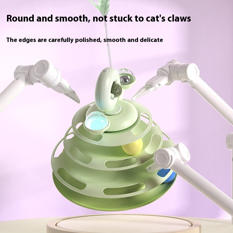 4 Levels Cat Toy Tower Turntable Roller Balls Toys Interactive Intelligence Pets Toys Training Track Puzzle Funny Games Accessories Pet Products Pets Fashion