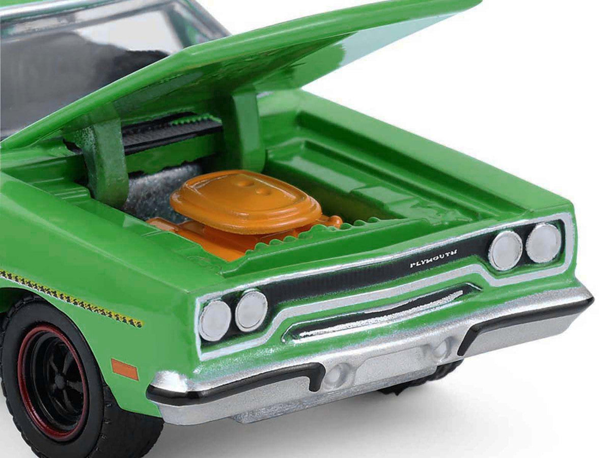 1970 Plymouth Road Runner Green with Black Hood Stripe "GreenLight Muscle" Series 30 1/64 Diecast Model Car by Greenlight LuxuryLifeWay Online Store