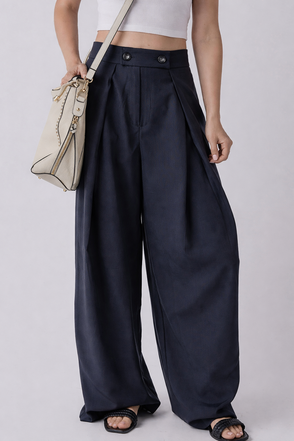 Salma Pleated Wide Leg Pants LuxuryLifeWay Online Store