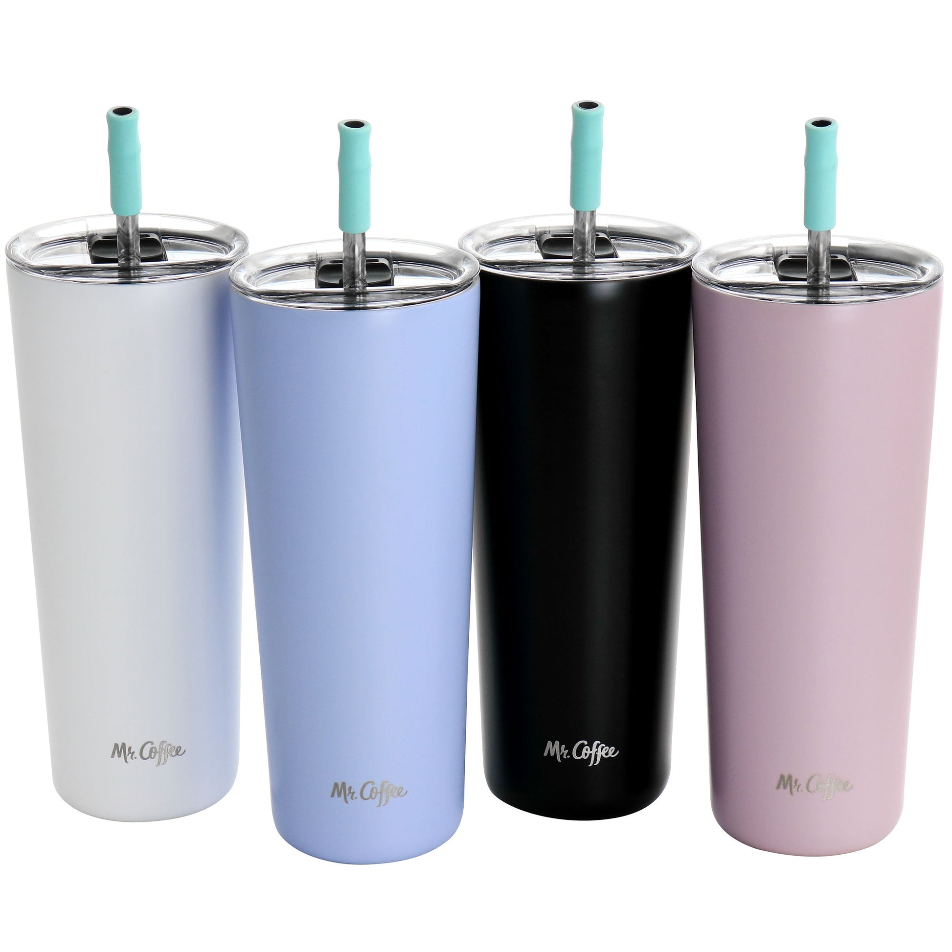 Mr. Coffee Java Quest 4 Piece 23 oz Stainless Steel Tumbler Set with Lids and Straws in Assorted Colors LuxuryLifeWay Online Store