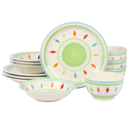 Gibson Home Heidy 12 Piece Durastone Dinnerware Set LuxuryLifeWay Online Store