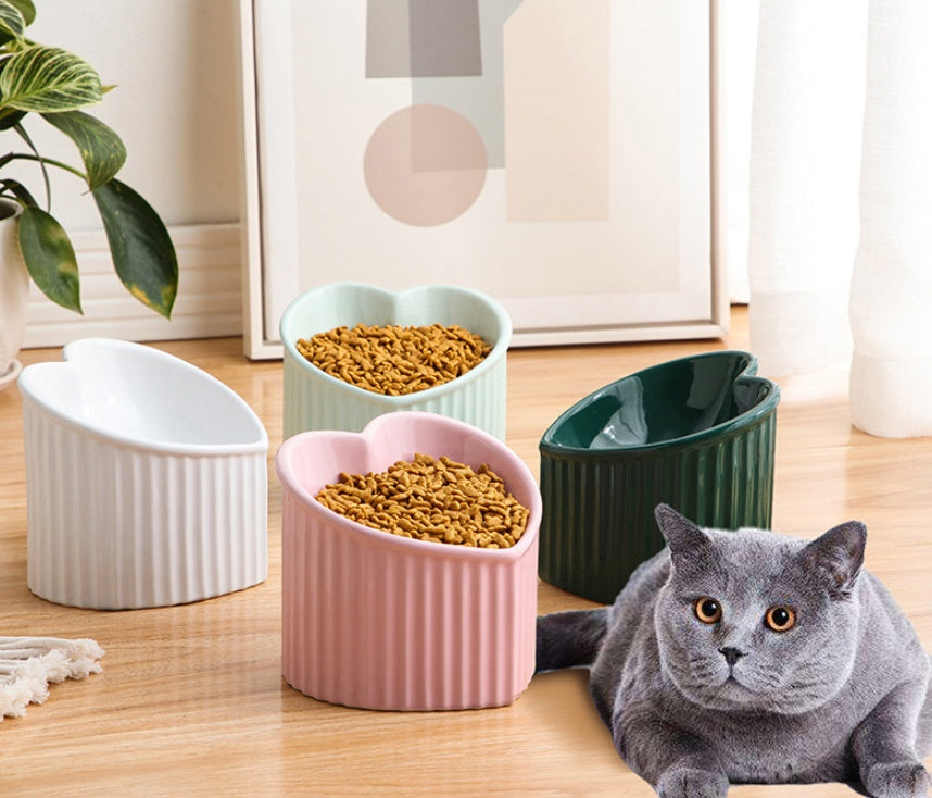 Pet Ceramic Bowl With Inclined Mouth Practical Durable Daily Indoor Pet Products Pets Fashion