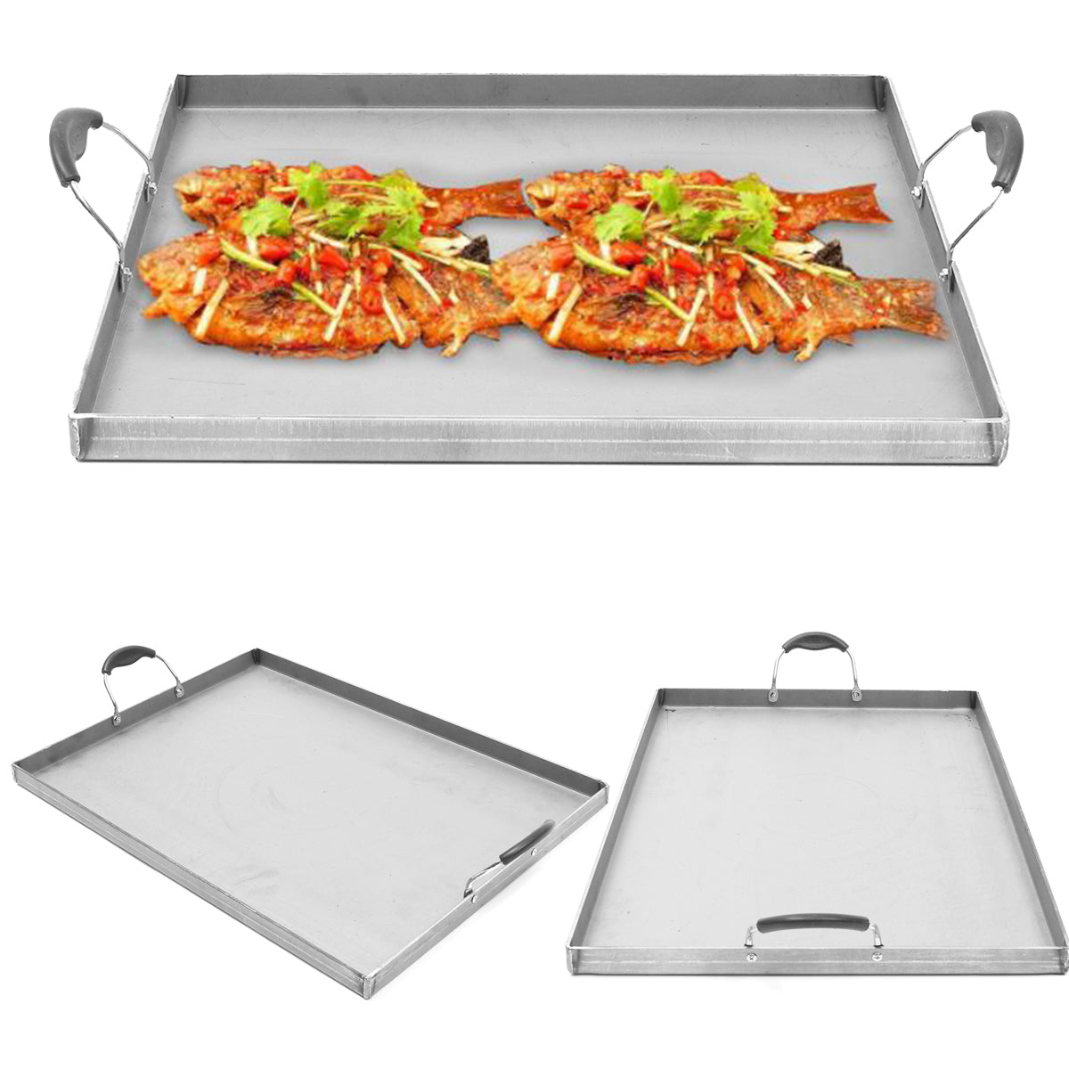 Stainless Steel Griddle Flat Top Cooking BBQ Grill Heat Distribution Stoves LuxuryLifeWay Online Store