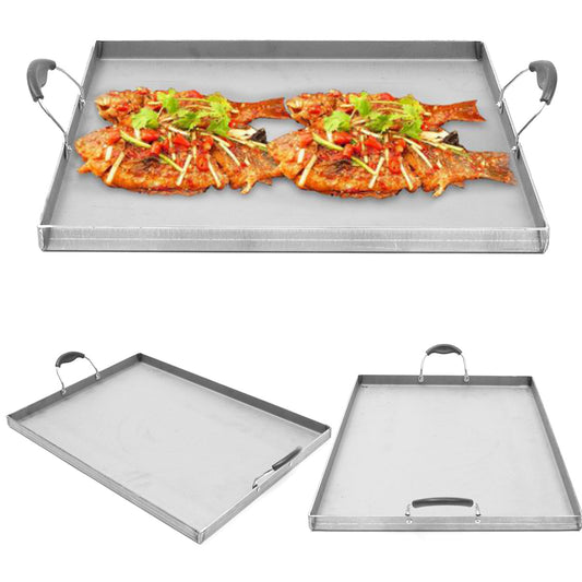 Stainless Steel Griddle Flat Top Cooking BBQ Grill Heat Distribution Stoves LuxuryLifeWay Online Store