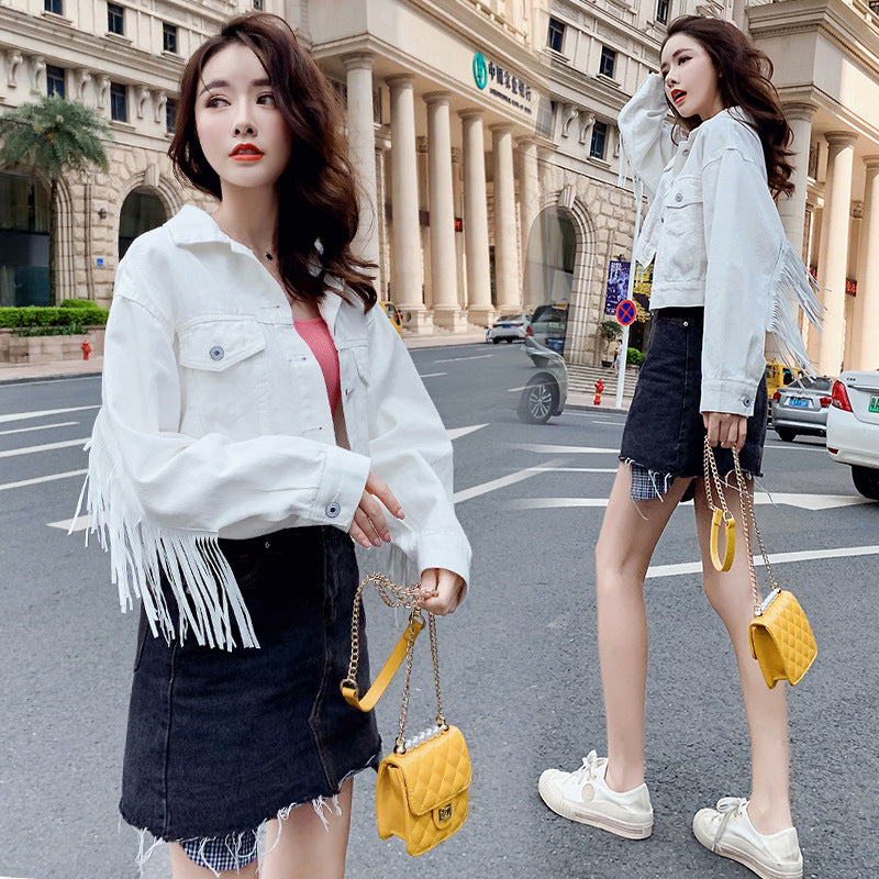 Fringed denim jacket