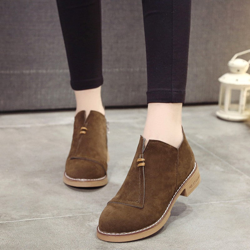 British wind matte low help Martin boots female thick with short boots Best YouTube Store