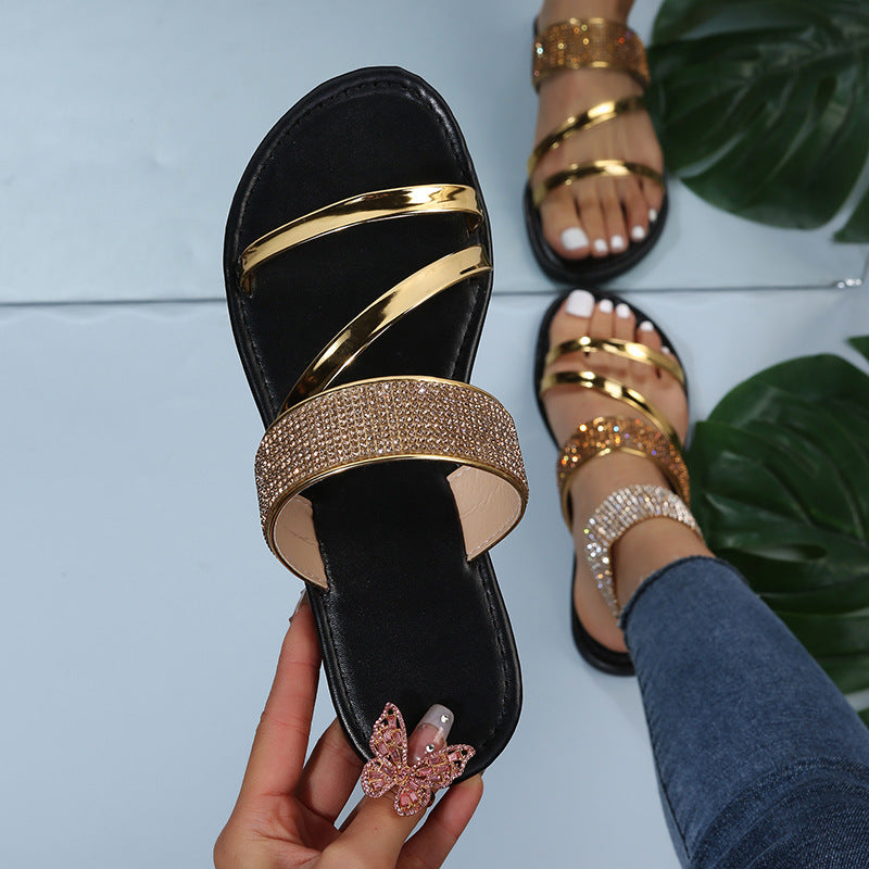 One Word Cool Women's Fashion Rhinestone Outdoor Breathable Casual Sandals LadyShow.Store