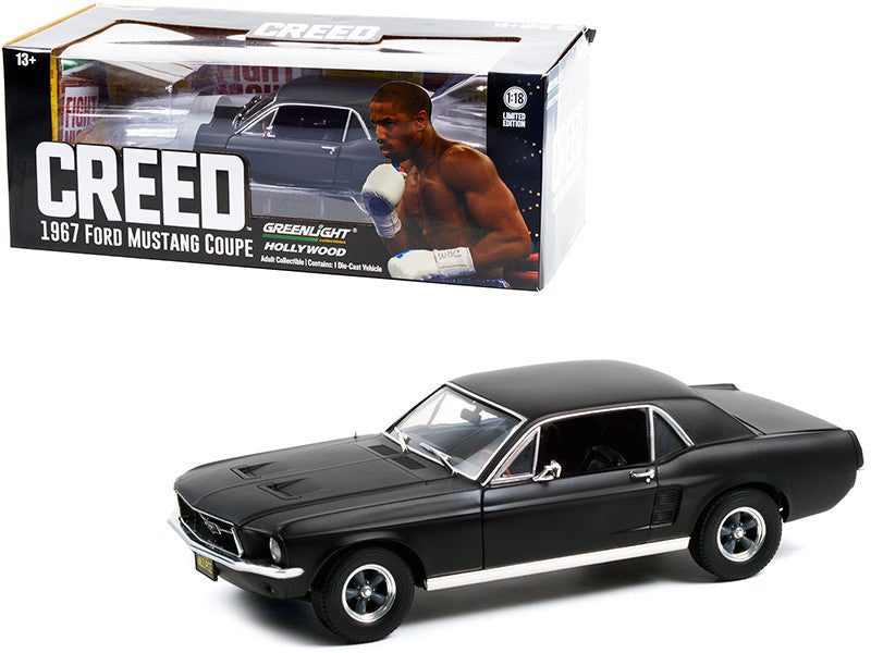 1967 Ford Mustang Coupe Matt Black (Adonis Creed's) "Creed" (2015) Movie 1/18 Diecast Model Car by Greenlight LuxuryLifeWay Online Store