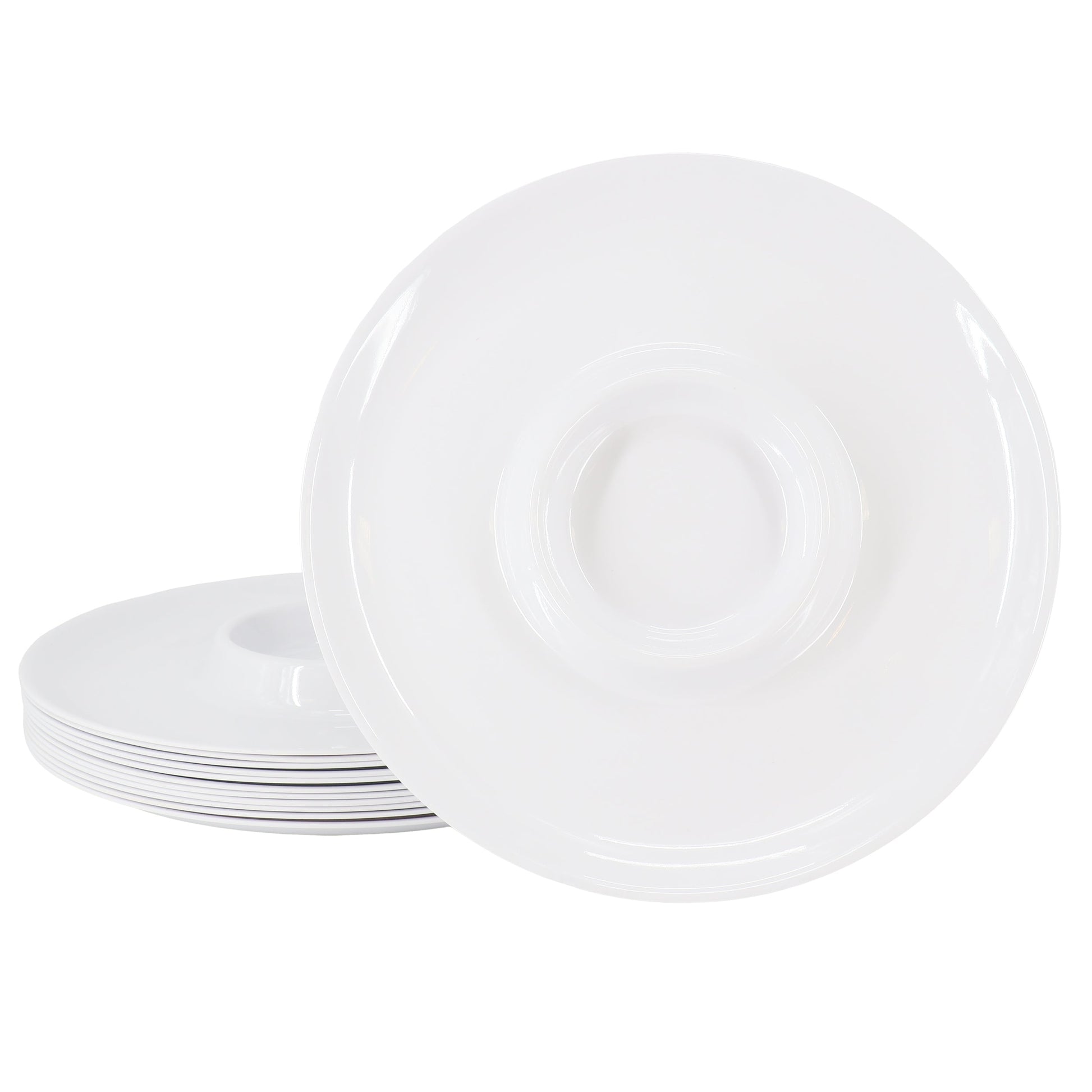 Gibson Home Grayson 12 Piece 12 Inch Round Melamine Chip and Dip Platter Set in White LuxuryLifeWay Online Store