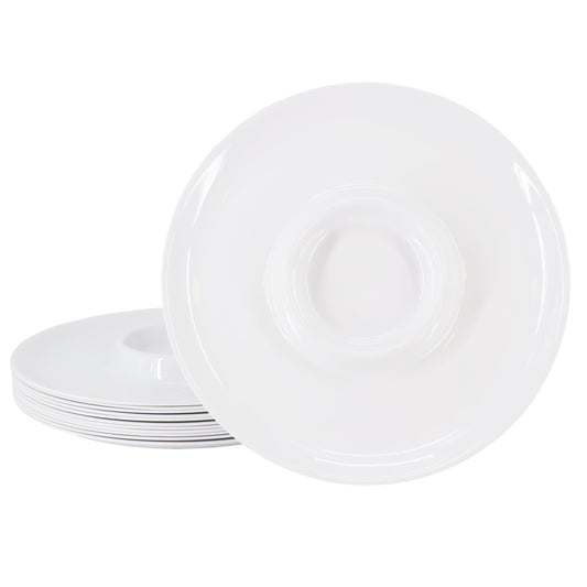 Gibson Home Grayson 12 Piece 12 Inch Round Melamine Chip and Dip Platter Set in White LuxuryLifeWay Online Store