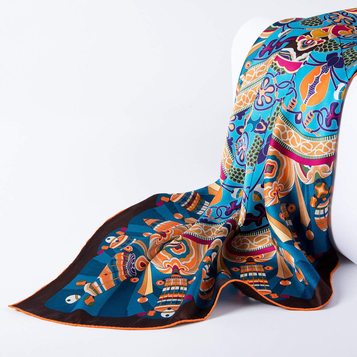Elegant Silk Square Scarf NorixaFashion.com