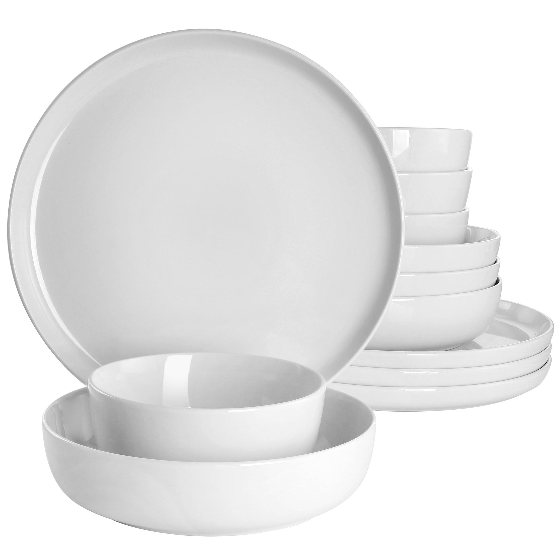 Gibson Home Avisala 12 Piece Fine Ceramic Dinnerware Set in White LuxuryLifeWay Online Store
