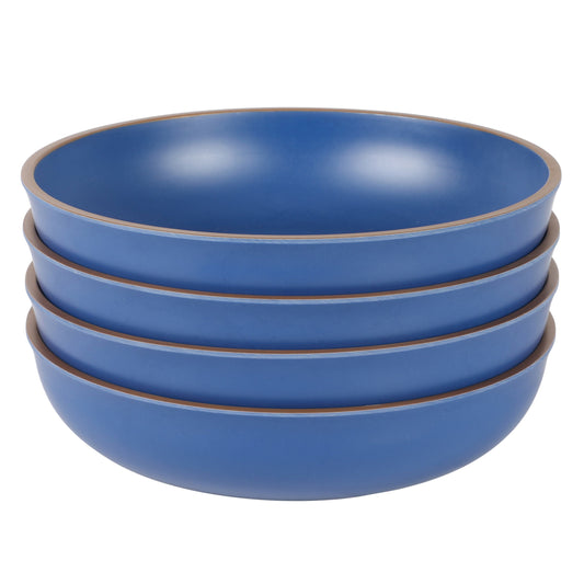 Gibson Home Rockabye 4 Piece 8.5 Inch Melamine Dinner Bowl Set In Blue LuxuryLifeWay Online Store