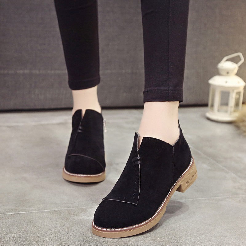 British wind matte low help Martin boots female thick with short boots Best YouTube Store