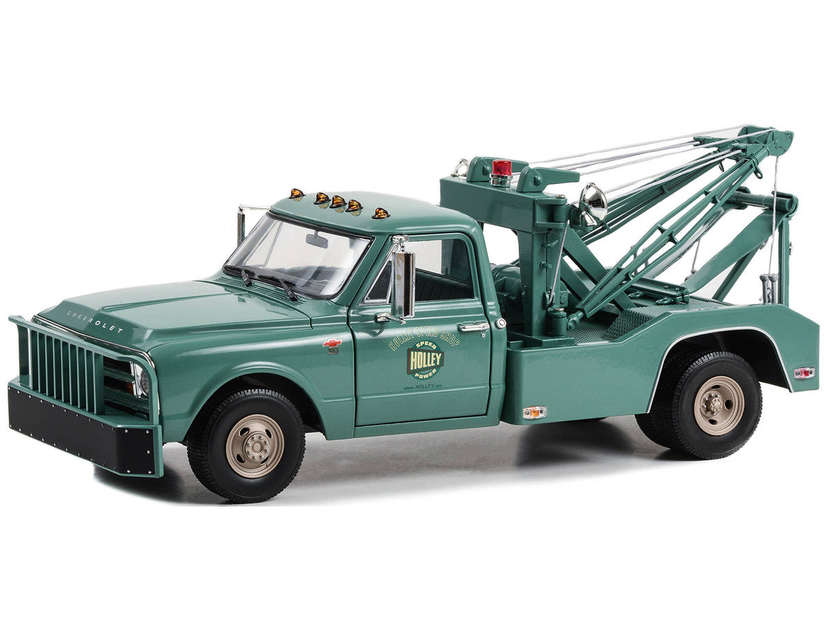 1967 Chevrolet C-30 Dually Wrecker Tow Truck "Holley Speed Shop" Green 1/18 Diecast Model Car by Greenlight LuxuryLifeWay Online Store