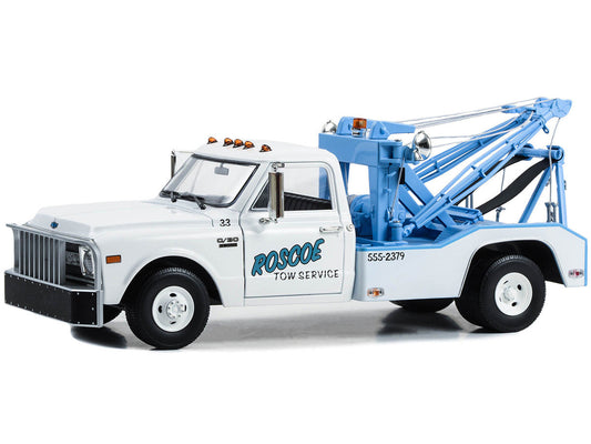 1969 Chevrolet C-30 Dually Wrecker Tow Truck "Roscoe Tow Service" White "Starsky and Hutch" (1975-1979) TV Series 1/18 Diecast Model Car by Greenlight LuxuryLifeWay Online Store