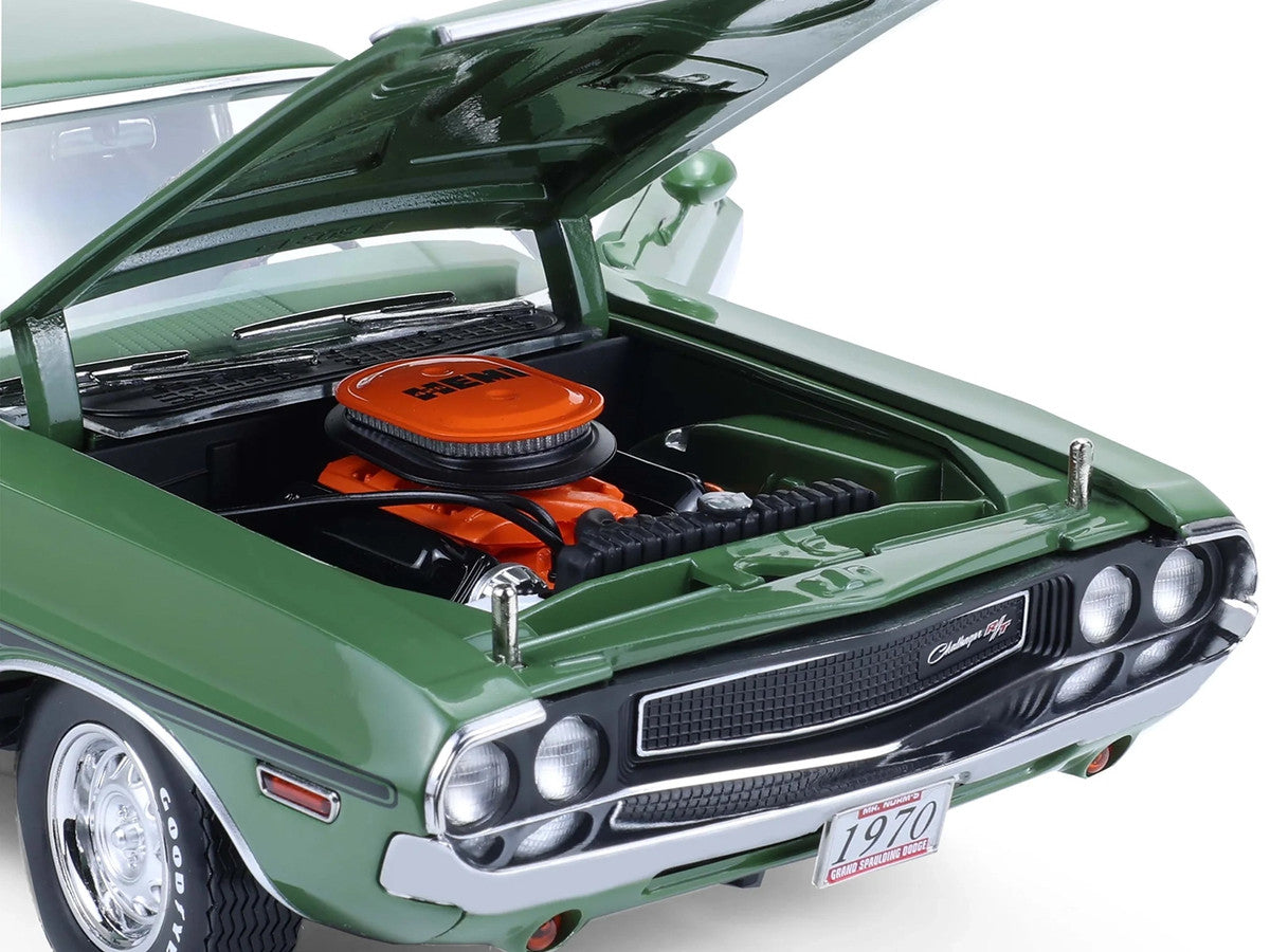 1970 Dodge Challenger R/T Hemi F8 Green with Black Stripes and Green Interior "Mr. Norm's Challenger" 1/18 Diecast Model Car by Greenlight LuxuryLifeWay Online Store