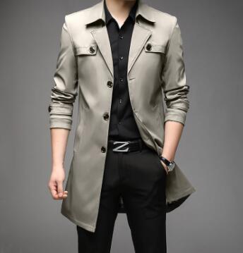 Men's Mid-Length Casual Windbreaker Jacket (Spring/Autumn) Pi-Mart