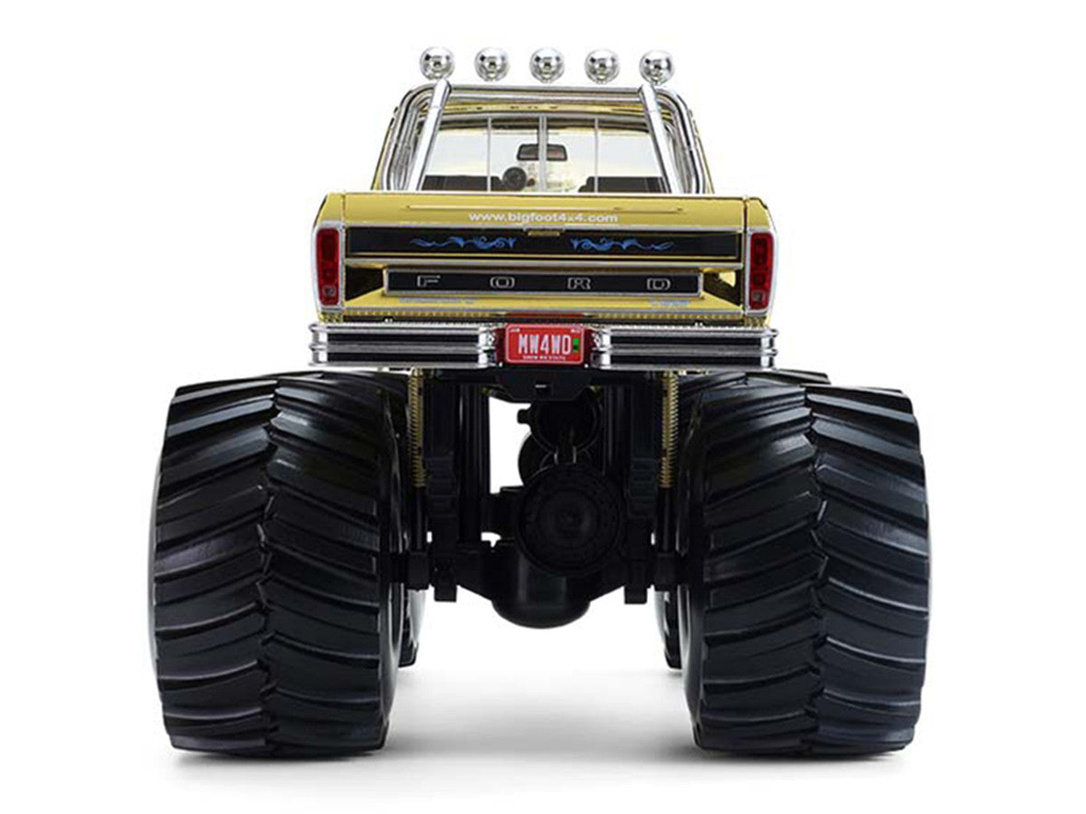 1979 Ford F-250 Monster Truck "Bigfoot #1 50th Anniversary" Gold Chrome with Bob Chandler Standing Figure "Kings of Crunch" Series 1/18 Diecast Model Car by Greenlight LuxuryLifeWay Online Store