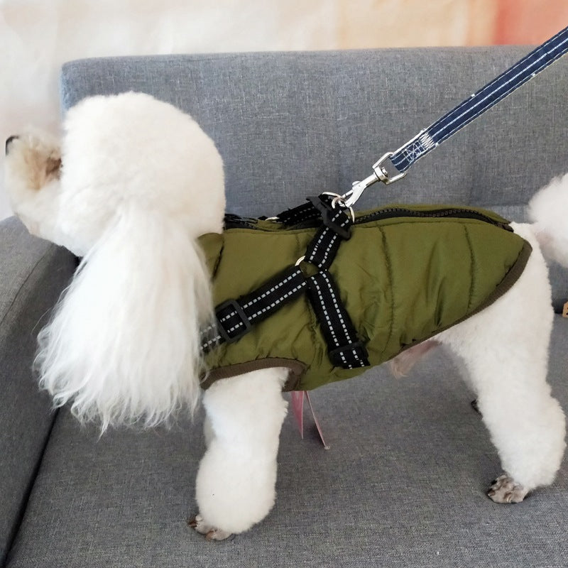 Waterproof Dog Clothes Winter Dog Coat With Harness Warm Pet Clothing Big Dog Jacket Chihuahua Labrador Coat Costume Best YouTube Store