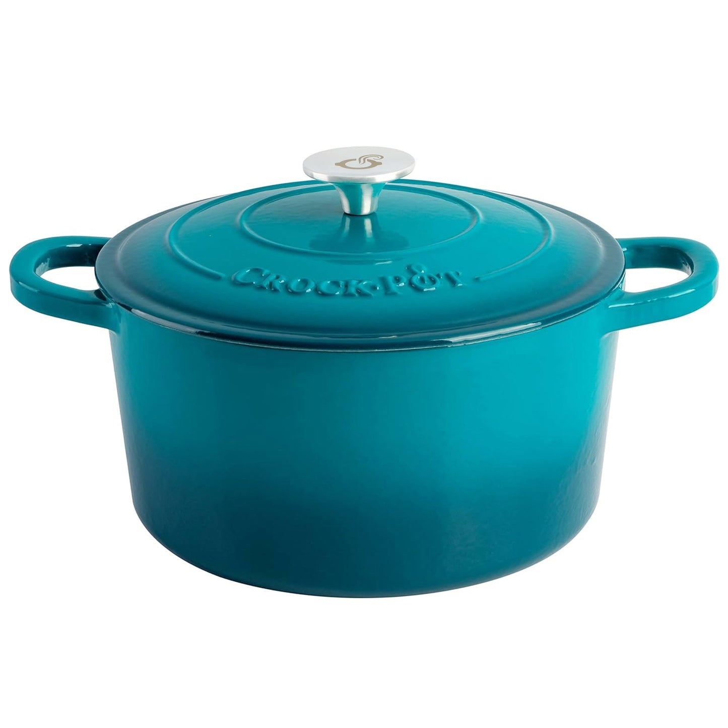 Crockpot Artisan 7 Quart Round Enameled Cast Iron Dutch Oven with Lid in Teal LuxuryLifeWay Online Store