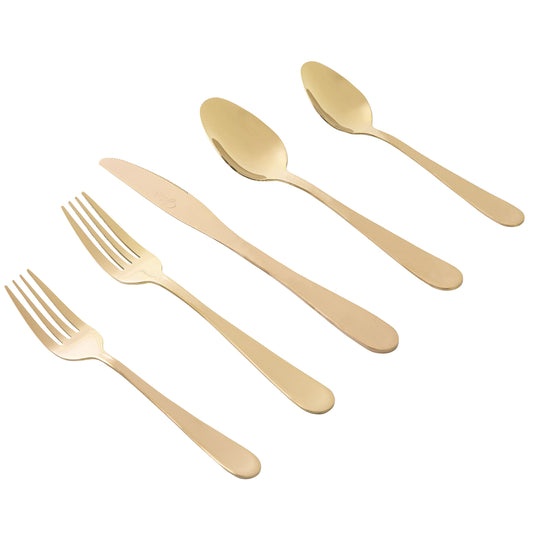 Gibson Home Stravidia 20 Piece Flatware set in Gold Stainless Steel LuxuryLifeWay Online Store