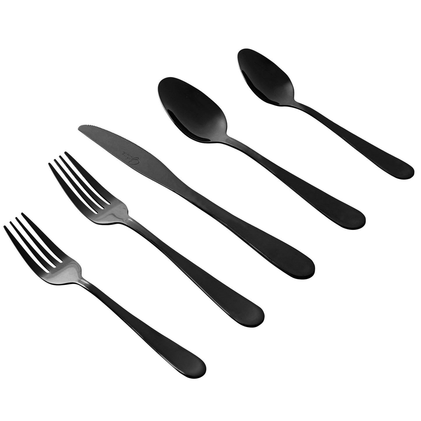 Gibson Home Stravidia 20 Piece Flatware set in Black Stainless Steel LuxuryLifeWay Online Store