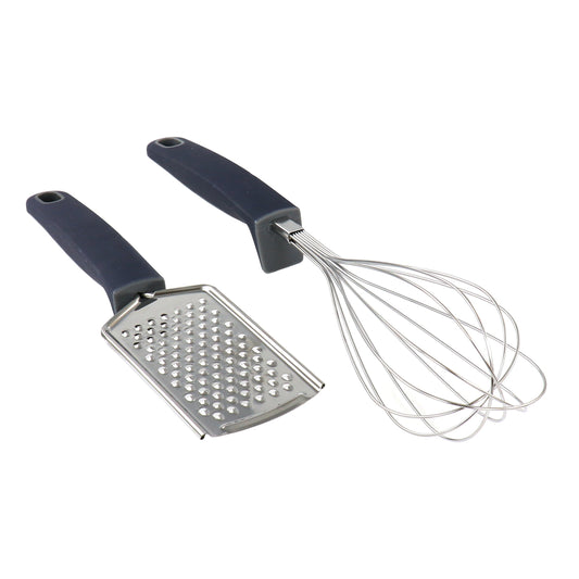 Oster Bluemarine 2 Piece Stainless Steel Grater and Whisk Set in Navy Blue LuxuryLifeWay Online Store
