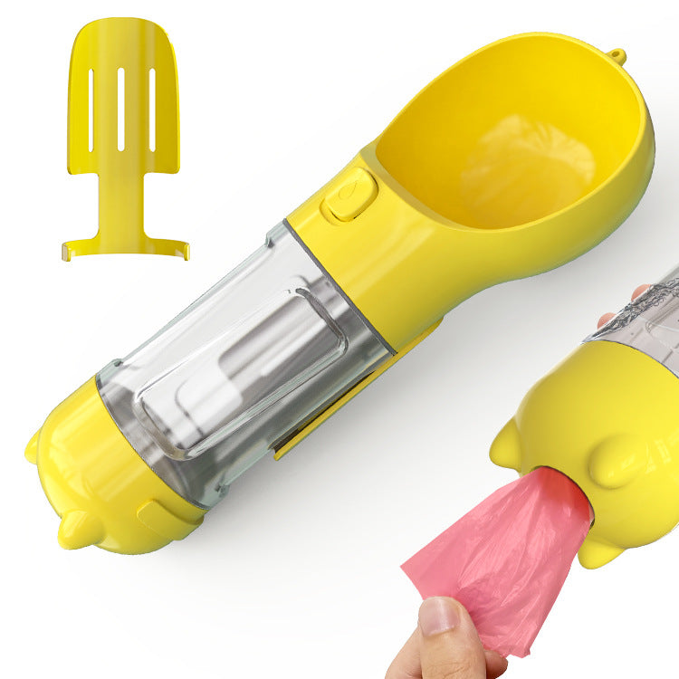 Pet Water Bottle Feeder Bowl Garbage Bag Storage Portable Pet Outdoor Travel 3 In 1 Dog Water Bottle Pets Fashion