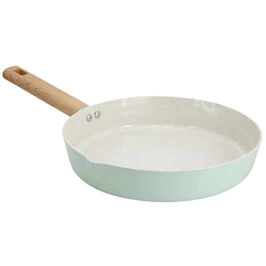 Gibson Home Marbleton Ceramic Nonstick Alumium 9.5 Inch Frying Pan in Mint LuxuryLifeWay Online Store