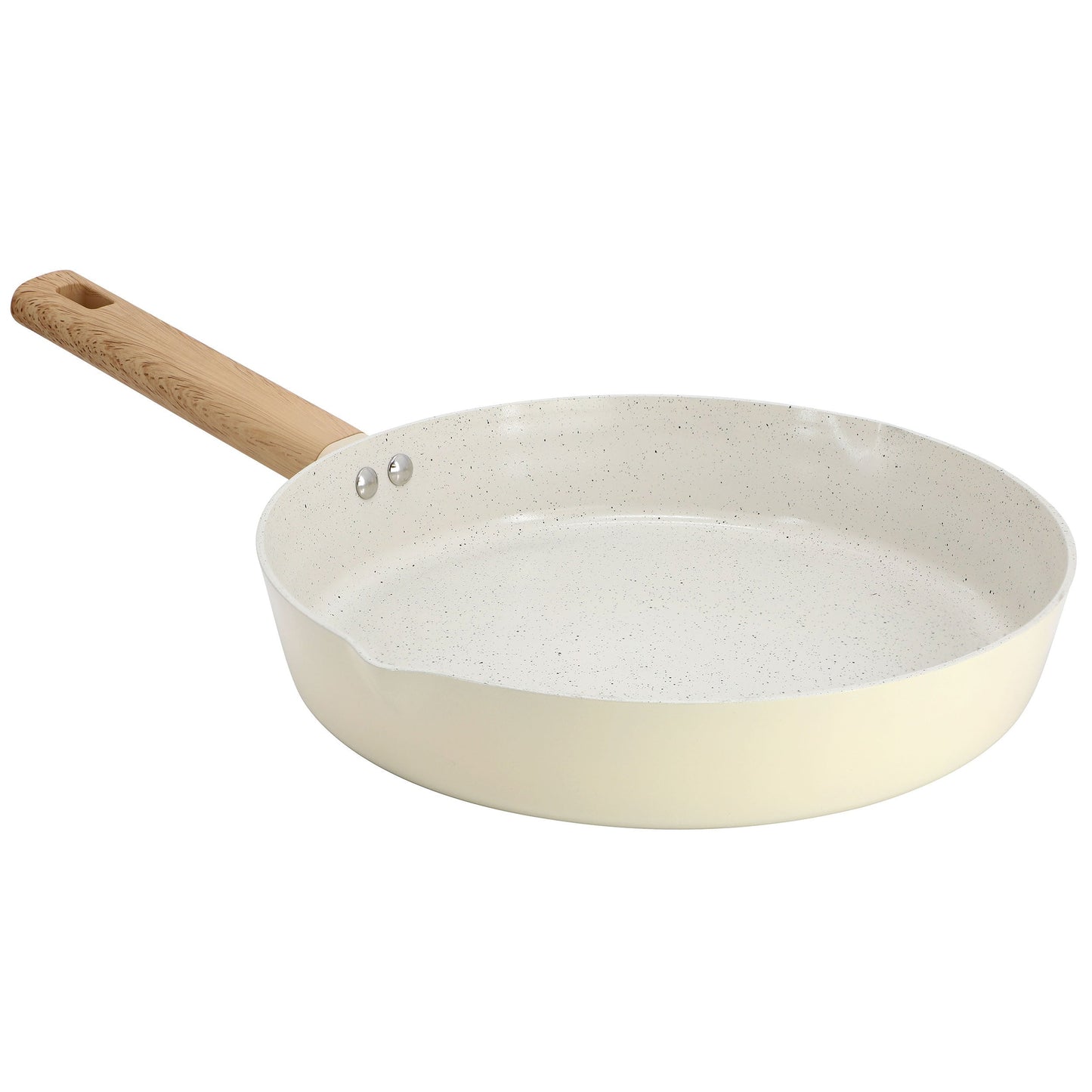 Gibson Home Marbleton Ceramic Nonstick Alumium 9.5 Inch Frying Pan in Cream LuxuryLifeWay Online Store