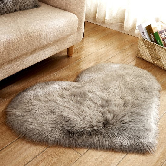 Plush Heart Shaped Carpet PearlNestDecor.com