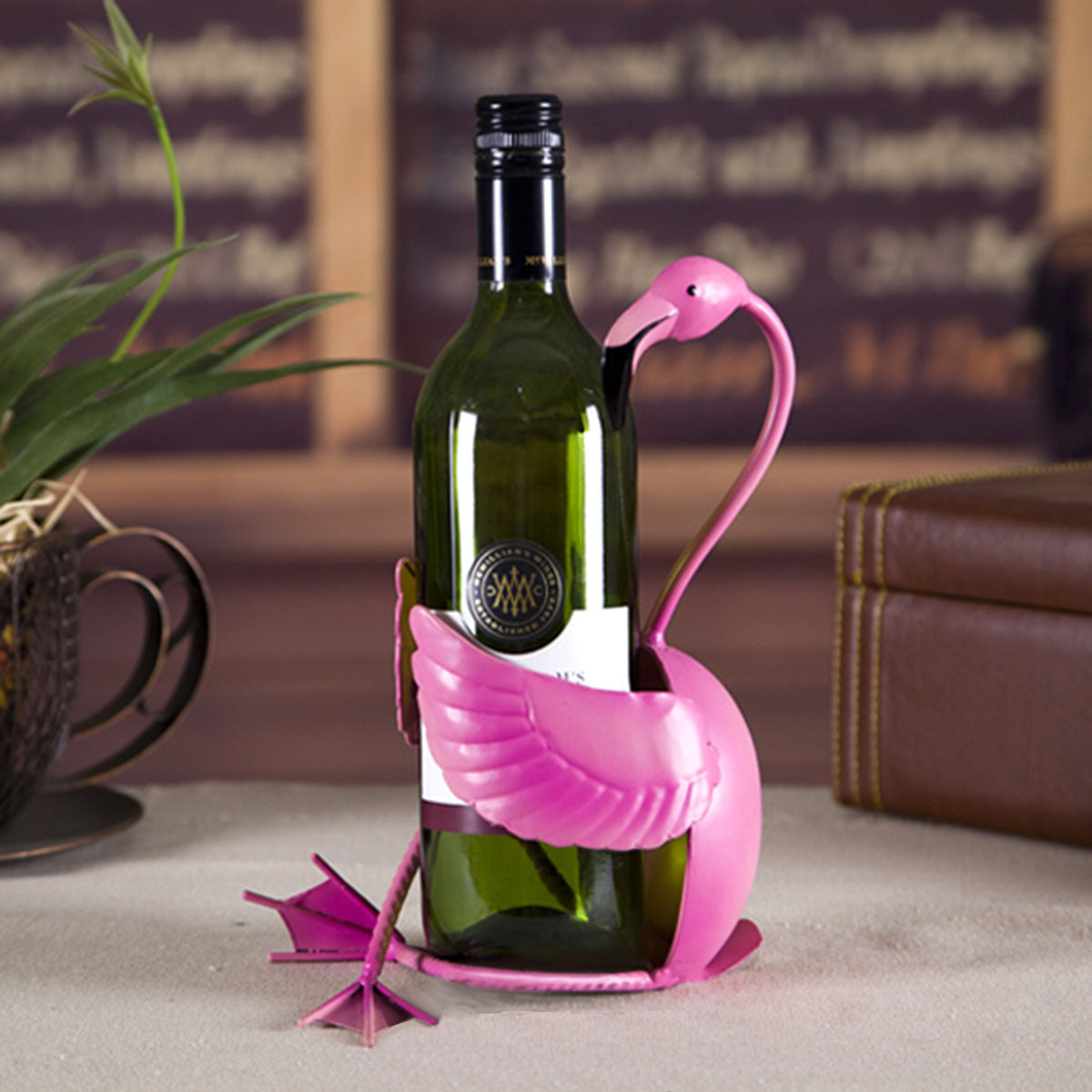 Flamingo wine rack wrought iron LuxuryLifeWay Online Store