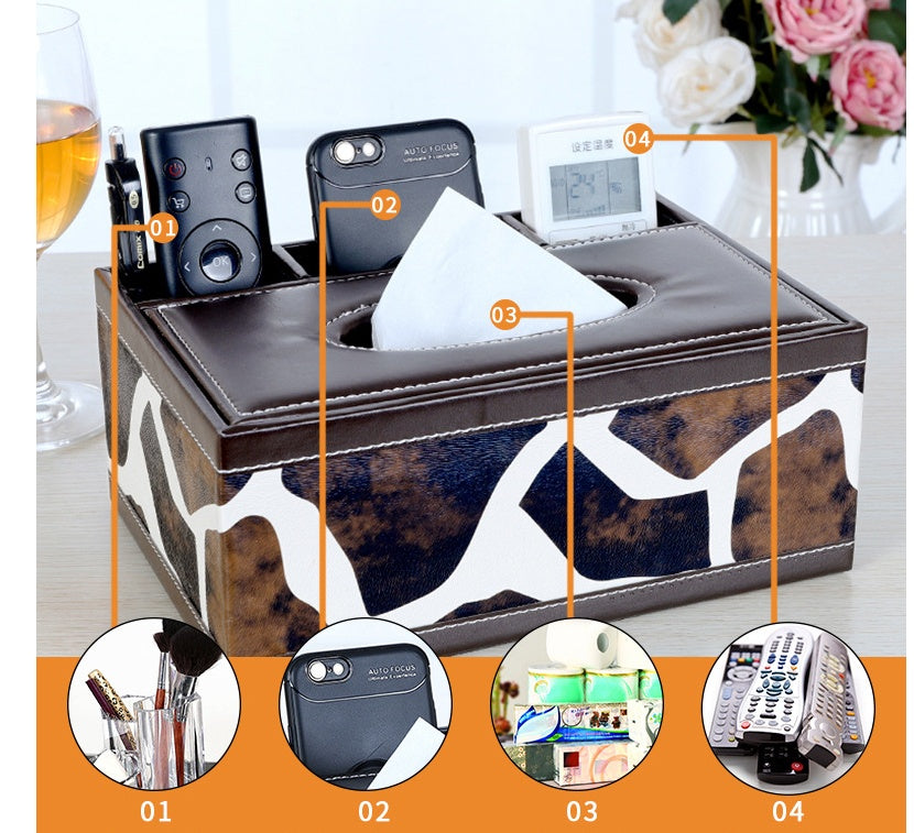 Multifunctional leather tissue box LadyShow.Store