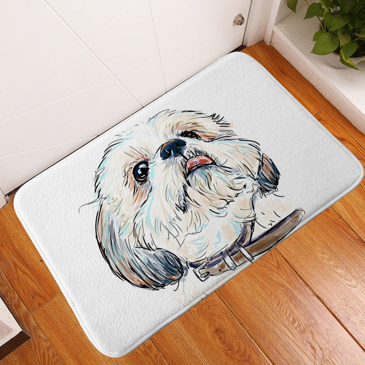 Pet dog flannel floor mat door mat printing foot mat anti-slip mat carpet